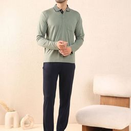 Sweet Dreams Men Polo Collar Neck Night Suit-picture-34
