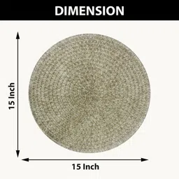 LUXEHOME INTERNATIONAL Grey 6 Pieces Textured Round Table Placemats image 4