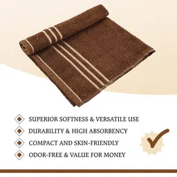 Kuber Industries Brown & Brown 3 Pieces Striped Cotton 450 GSM  Face Towels image 3