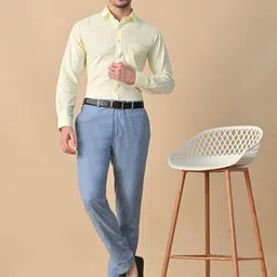 DESIGN UP Men Slim Fit Linen Casual Shirt image 2