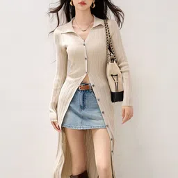 JC Collection Women Ribbed Longline Cardigan-picture-34