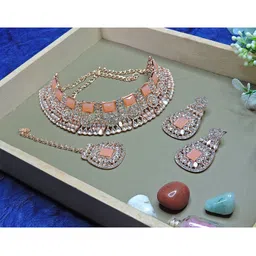 Anouk Rose Gold-Plated Artificial Beads-studded Jewellery Set image 1
