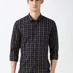 Peter England Casuals Men Spread Collar Checked Cotton Slim Fit Casual Shirt-picture-27