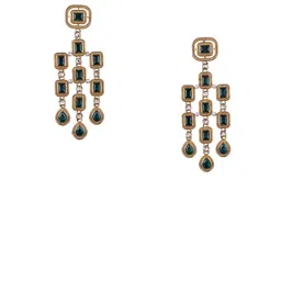 SHONA'S STYLE Gold-Plated Crystals Studded Classic Drop Earrings image 3