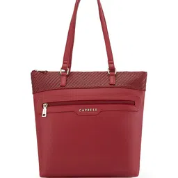 DressBerry X CAPRESE Ariana Red Self Design Large Tote Bag-picture-18