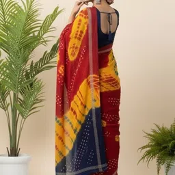 MUNGA FASHION Bandhani Poly Georgette Bandhani Saree image 2