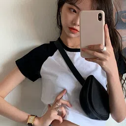 LULU & SKY Colourblocked Crop Top image 5