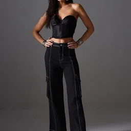 Miss Chase Women Wide Leg High-Rise Slash Knee Stretchable Jeans-image-37