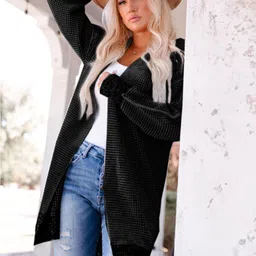 StyleCast Women Front-Open Longline Sweater image 4