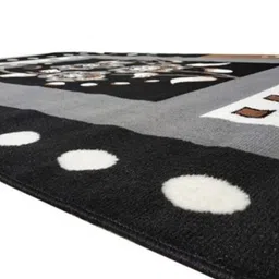 Samjeeda Handloom carpets Black Geometric Anti-Skid Polyester Carpet-picture-25