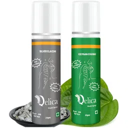Qelica Set Of 2 Ice Paan Chuski & Silver Elaichi Fresh Breath Spray-10g Each-image-82