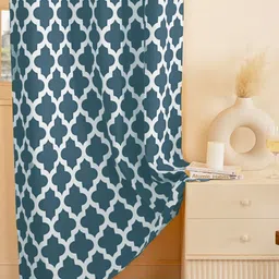 HOMEMONDE Blue & White Set of 2 Geometric Room Darkening Cotton Window Curtains image 5