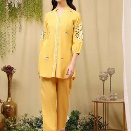 Nayam By Lakshita Women Embroidered Regular Thread Work Kurta with Palazzos-image-46