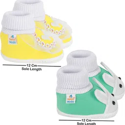 NESKA MODA 3 To 12 Month Cotton Booty 2 Pair Newborn Unisex Baby Skin Friendly Soft Rabbit Booties image 5