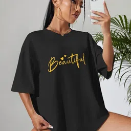 SZN Typography Printed Round Neck Drop-Shoulder Sleeves Oversized T-shirt-image-6