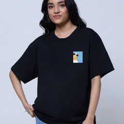 LoveDky Graphic Printed Drop-Shoulder Sleeves Cotton Oversized T-shirt-picture-18