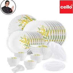 cello Pack of 47 Opalware Dazzle Series Girasol Crockery Set | Dishwasher Safe | Light-Weight Dinner Set image 5