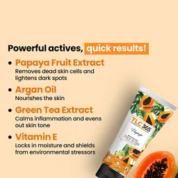 TLC 365 Papaya Brightening Face Wash With Vitamin E & Argan Oil - 100 ml image 3