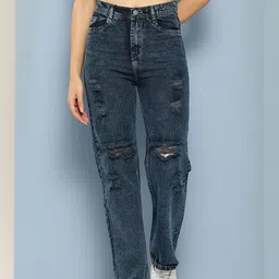 Womens Casual Wear Navy Blue Colour Denim Jeans-image-27