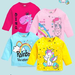 KUCHIPOO Girls 4 Printed Applique T-shirt-picture-46