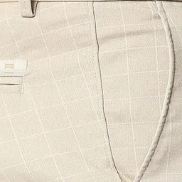 Basics Men Checked Tapered Fit Mid-Rise Cotton Trousers image 4