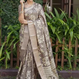 MIRCHI FASHION Floral Zari Silk Cotton Saree-picture-19