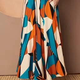 ZWERLON Printed Flared Palazzos image 5