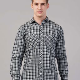 Binioz Men Classic Tartan Checks Opaque Checked Casual Shirt-picture-47