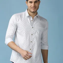 SNX Men Spread Collar Floral Printed Cotton Casual Shirt-picture-17