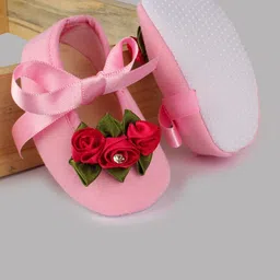 BAESD Girls Red Flower Cotton Booties image 5