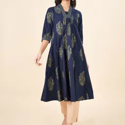 RANGMANCH BY PANTALOONS Floral Embroidered Anarkali Kurta-picture-32