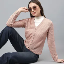 Cantabil Women V-Neck Cardigan-image-74