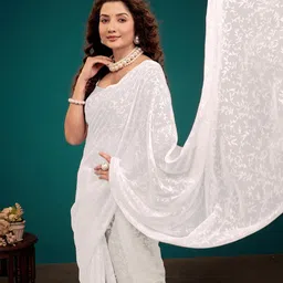 Garden Vareli Women Woven Design Brasso Saree-picture-9