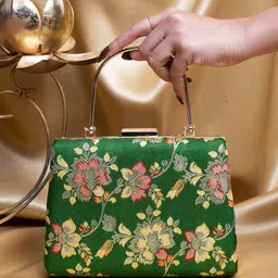 ARTKLIM Floral Embroidered Brocade Box Clutch-picture-40