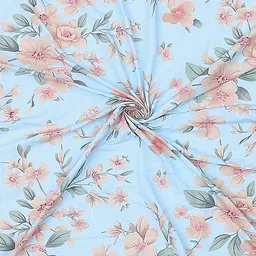 Status Turquoise Blue Floral Microfiber 210TC Fitted Double Queen Bedsheet Set-1.98mx1.82m image 3