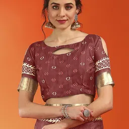 Anouk Rustic Bagh Zari Silk Cotton Sungudi Saree image 3