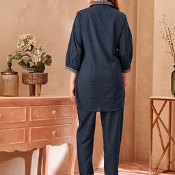 Kaftanize Embroidered Shirt Collar Tunic & Trousers Co-Ords image 2