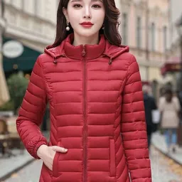 Mast & Harbour Women Mock Collar Solid Puffer Jacket-picture-40