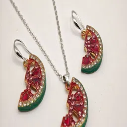 SAPRAA TRENDS Gold-Plated American Diamond Studded Anti Tarnish Jewellery Set-picture-27
