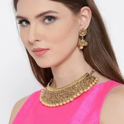 YouBella Gold-Plated Artificial Stones Studded & Beaded Jewellery Set-picture-29