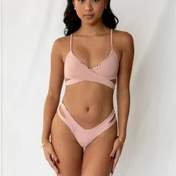 Dream of style Women Cut-Out Wrap Style Criss Cross Bikini Set-image-84