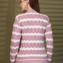 all about you Women Striped Woollen Pullover image 5