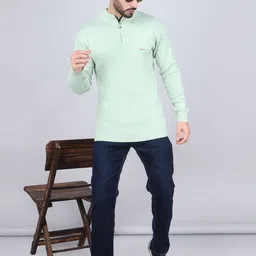 FEVERFEW Men Mock Collar Pullover Sweaters image 3