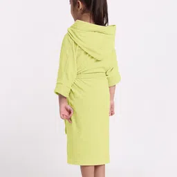 Creeva Kids Yellow Long Sleeves Hooded Bath Robe image 4