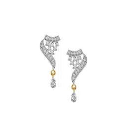 RS Jewellers American Diamonds Studded & Beaded Mangalsutra With Earrings image 2