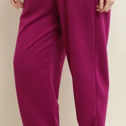 the unicharm Women Solid Purple Track Pants image 3