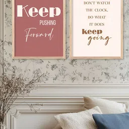 Kotart Brown & Pink 2 Pieces Typography Wooden Wall Arts image 4