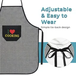 HOMESTIC Black Printed Waterproof Apron With Front Pocket image 3