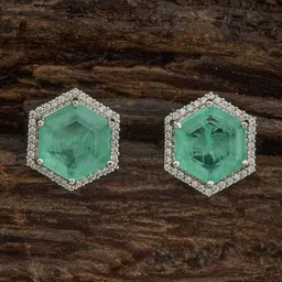 Kushal's Fashion Jewellery Rhodium-Plated Party Zircon Geometric Studs Earrings-image-53