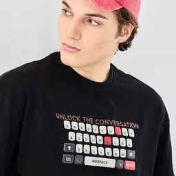 Snitch Men Typography Printed Round Neck Cotton Oversized T-shirt image 4